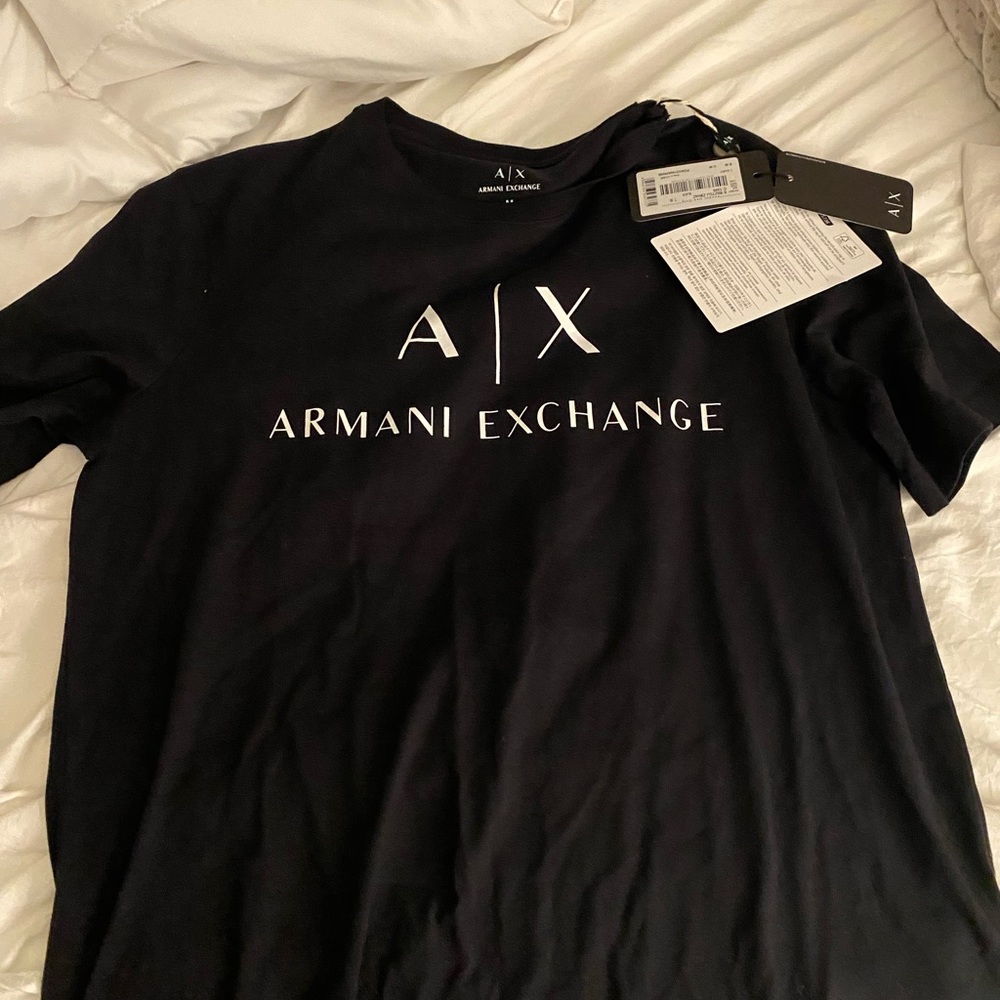 Men Armani t shirt black medium brand new with tags
